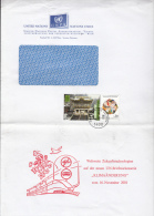 STAMPS ON COVER, NICE FRANKING, PAGODA, 2001, UN- VIENNA - Brieven En Documenten