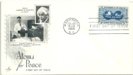 FDC  "Atoms For Peace - Albert Einstein"            1955 - Brieven En Documenten