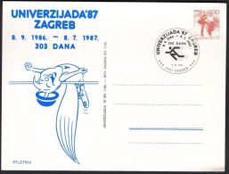 Yugoslavia 1986, Illustrated Card "Zagreb Universiade 1987"  W./ Special Postmark "Zagreb", Ref.bbzg - Briefe U. Dokumente