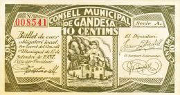 BILLETE LOCAL GUERRA CIVIL 10  CTS CONSELL MUNICIPAL DE GANDESA - Other & Unclassified