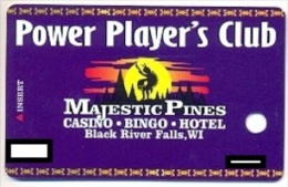 Majestic Pines Casino,  Black River Falls, WI, U.S.A. Older Used Slot Card, Majesticpines-1 - Casinokarten