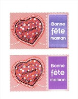 Cacharel YT 3747Ab + C : Personnalisés Bonne Fête Maman GOMME BRILLANTE + MATE. Cotes YT : 30 €, Maury 31B + 31Ba : 36 € - Ungebraucht