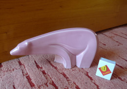 Vintage UE Upsala Ekeby Big Pink BEAR Figurine Designed By Bengt Nilsson Signed - Autres & Non Classés
