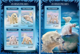 Mozambico 2014, White Bears, 4val In BF +BF - Faune Arctique