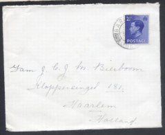 Great Britain 1937 Postal History Rare, Cover To Netherland Haarlem D.108 - Luftpost & Aerogramme