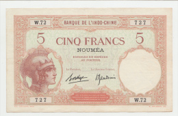 New Caledonia Noumea 5 Francs 1926 VF++  P 36b 36 B - Nouméa (Nieuw-Caledonië 1873-1985)