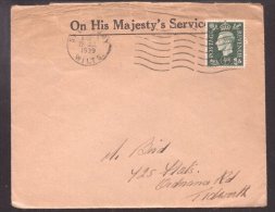 Great Britain 1939 Postal History Rare Cover D.156 - Cartas & Documentos