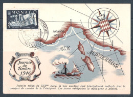 MONACO:   Carte M: "Journée Du Timbre Du 23 JUIN 1946 - Cartoline Maximum