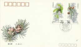 China 1992 Conifers, 20f And 50f, FDC - 1990-1999