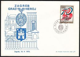 Yugoslavia 1975, Illustrated Cover "Zagreb City Hero" W./ Special Postmark "Zagreb" Ref.bbzg - Storia Postale