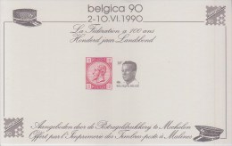 Feuillet Noir Et Blanc Belgica 1990 - B&W Sheetlets, Courtesu Of The Post  [ZN & GC]