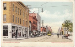 Tampa Florida, Franklin Street Scene, Street Car, Detroit Publishing C1900s Vintage Postcard - Tampa