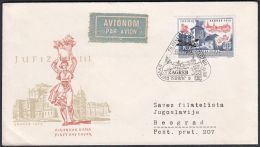 Yugoslavia 1956, Airmail Cover Zagreb To Belgrade "Jufiz III" W./ Special Postmark "Zagreb", Ref.bbzg - Lettres & Documents