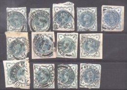 Great Britain 1900 Small Lot 13 X Queen Victoria On Piece Mi.100 MH AM.248 - Unused Stamps