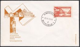 Yugoslavia 1959, Illustrated Cover "Opening Postoffice In Vinkovci" W./ Special Postmark "Vinkovci", Ref.bbzg - Lettres & Documents