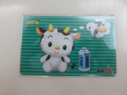Preaid Phonecard,Cow And Milk,used - Indonesia