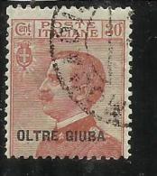 OLTRE GIUBA 1925 SOPRASTAMPATO D'ITALIA ITALY OVERPRINTED CENT. 30c USATO USED OBLITERE' - Oltre Giuba