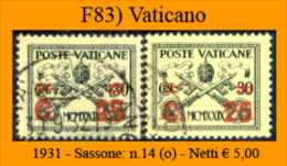 Vaticano-F0083 - 1931-Sassone: N.14 (o) - - Gebraucht