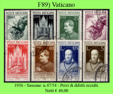 Vaticano-F0089 - 1936 - Sassone: N.47/54 - Privi Di Difetti Occulti - - Gebraucht