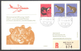 Swissair 1968 Zuerich - Johannesburg Registered First Flight Cover - Eerste Vluchten