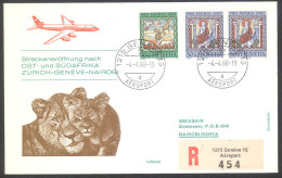 Swissair 1968 Zuerich - Nairobi Registered First Flight Cover - Eerste Vluchten