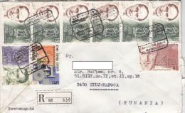 STAMPS ON REGISTERED COVER, NICE FRANKING, PERSONALITIES, SIDERURGY, 1992, SPAIN - Lettres & Documents