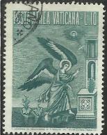 VATICANO VATIKAN VATICAN  1956 AEREA ARCANGELO GABRIELE GABRIEL ARCHANGEL LIRE 10 USATO USED - Luchtpost