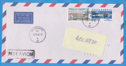 STAMPS ON PAR AVION COVER, NICE FRANKING ROMANIA  ARCHITECTURE - Briefe U. Dokumente