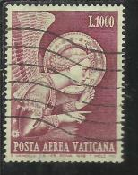 VATICANO VATIKAN VATICAN 1968 POSTA AEREA AIR MAIL ANGELO ANGEL LIRE 1000 USATO USED - Luftpost