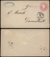 Germany Baden - Postal History Rare Old Postal Stationery Cover Heidelberg To Darmstadt D.535 - Entiers Postaux