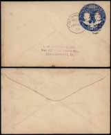 United States 1893 Postal History Rare Cover Postal Stationery Cincinnati D.544 - ...-1900