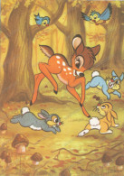 BAMBI, Rabbit, And Birds -  Lapin, Et Les Oiseaux,old Postcard - Disneyland