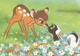 BAMBI, And Ferret -  Lapin Et Furet,, Old Postcard - Disneyland