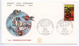 Enveloppe 1er Jour émission La Communication Paris 1976 - N°967 Historique FDC - Flugwesen