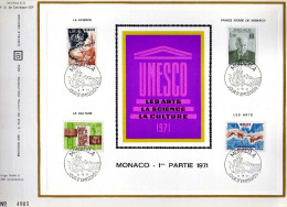 Feuillet Tirage Limité CEF 32 Monaco Unesco Les Arts La Science La Culture - Brieven En Documenten