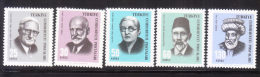 Turkey 1966 Portraits 5v MNH - Unused Stamps
