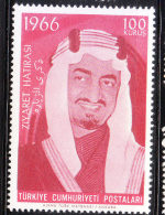 Turkey 1966 Visit Of King Faisal Of Saudi Arabia MNH - Unused Stamps