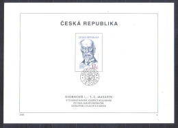 Czech  Mi  246   FIRST DAY SHEET   President Masaryk  Birthday    2000 - Storia Postale