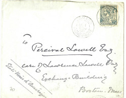 LBL26B - MONACO ALBERT Ier 25c VERT CLAIR SUR LETTRE POUR BOSTON 1/12/1900 - Brieven En Documenten