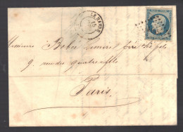 FRANCE N° 10  Obl. S/lettre PC 1769 Le Havre - 1852 Luigi-Napoleone