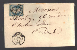 FRANCE 1854 N° 10  Obl. S/lettre PC 3537 Versailles - 1852 Luigi-Napoleone