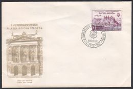 Yugoslavia 1952, Illustrated Cover"1st Yugoslav Philatelic Exibition"  W./ Special Postmark "Belgrade", Ref.bbzg - Lettres & Documents