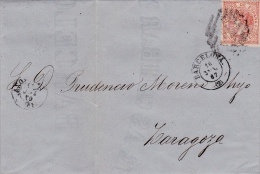 01958 Carta De Barcelona A Zaragoza 1867 - Briefe U. Dokumente