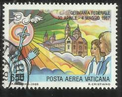 VATICANO VATIKAN VATICAN 1988 POSTA AEREA AIR MAIL VIAGGI DEL PAPA GIOVANNI PAOLO II POPE´S TRAVELS LIRE 650 USATO USED - Poste Aérienne