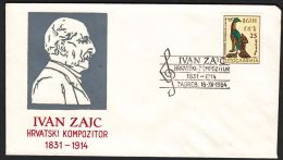 Yugoslavia 1964, Illustrated Cover "Ivan Zajc" W./special Postmark "Zagreb", Ref.bbzg - Covers & Documents