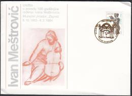 Yugoslavia 1983, Illustrated Cover "Ivan Mestrovic"  W./special Postmark "Zagreb", Ref.bbzg - Covers & Documents