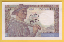 BILLET FRANCAIS - 10 Francs Mineur 11.6.1942 Neuf - - 10 F 1941-1949 ''Mineur''