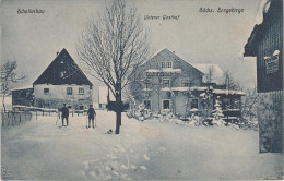 AK Schellerhau Winter Ski Unterer Gasthof Bei Bärenfels Kipsdorf Altenberg Oberbärenburg Zinnwald Rehefeld Holzhau - Schellerhau