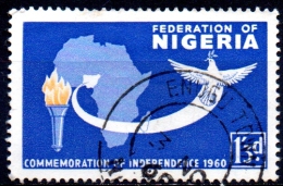 NIGERIA 1960 Independence Commemoration. -  1s3d Dove, Torch & Map  FU - Nigeria (...-1960)