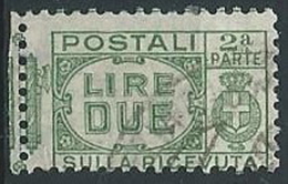 1927-32 REGNO USATO PACCHI POSTALI 2 LIRE SEZIONE - ED594-4 - Pacchi Postali